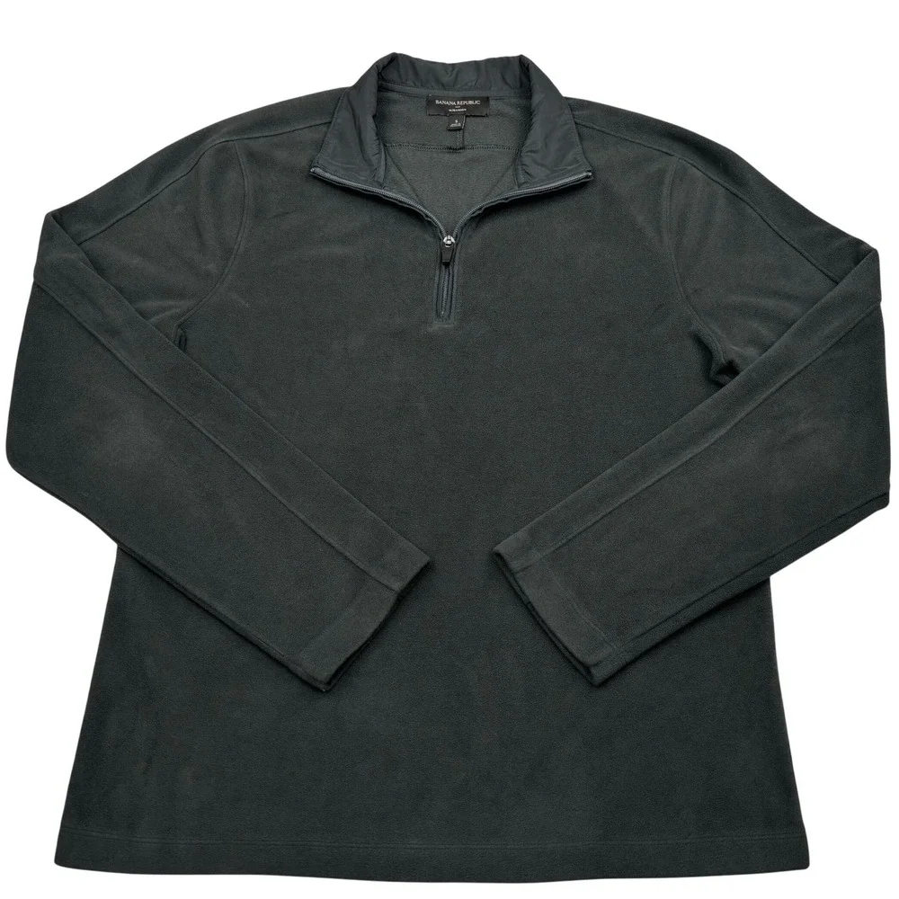 Banana Republic Ultrawarm Fleece Quarter Zip Pullover Mens Small Charcoal Gray